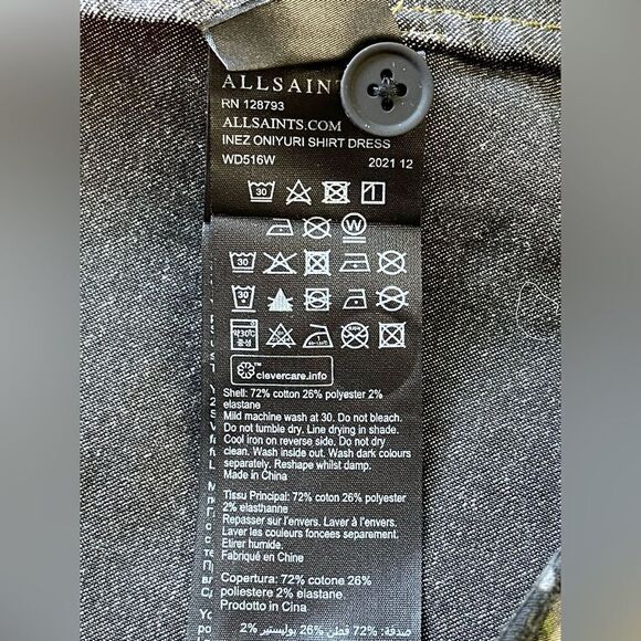 ALLSAINTS Oniyuri Shirt Dress Size US 6/ UK 10 - Picture 8 of 11